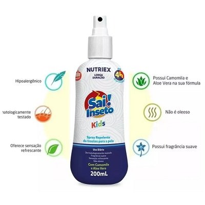 SPRAY REPELENTE SAI! INSETO KIDS 4HORAS 200ML NUTRIEX